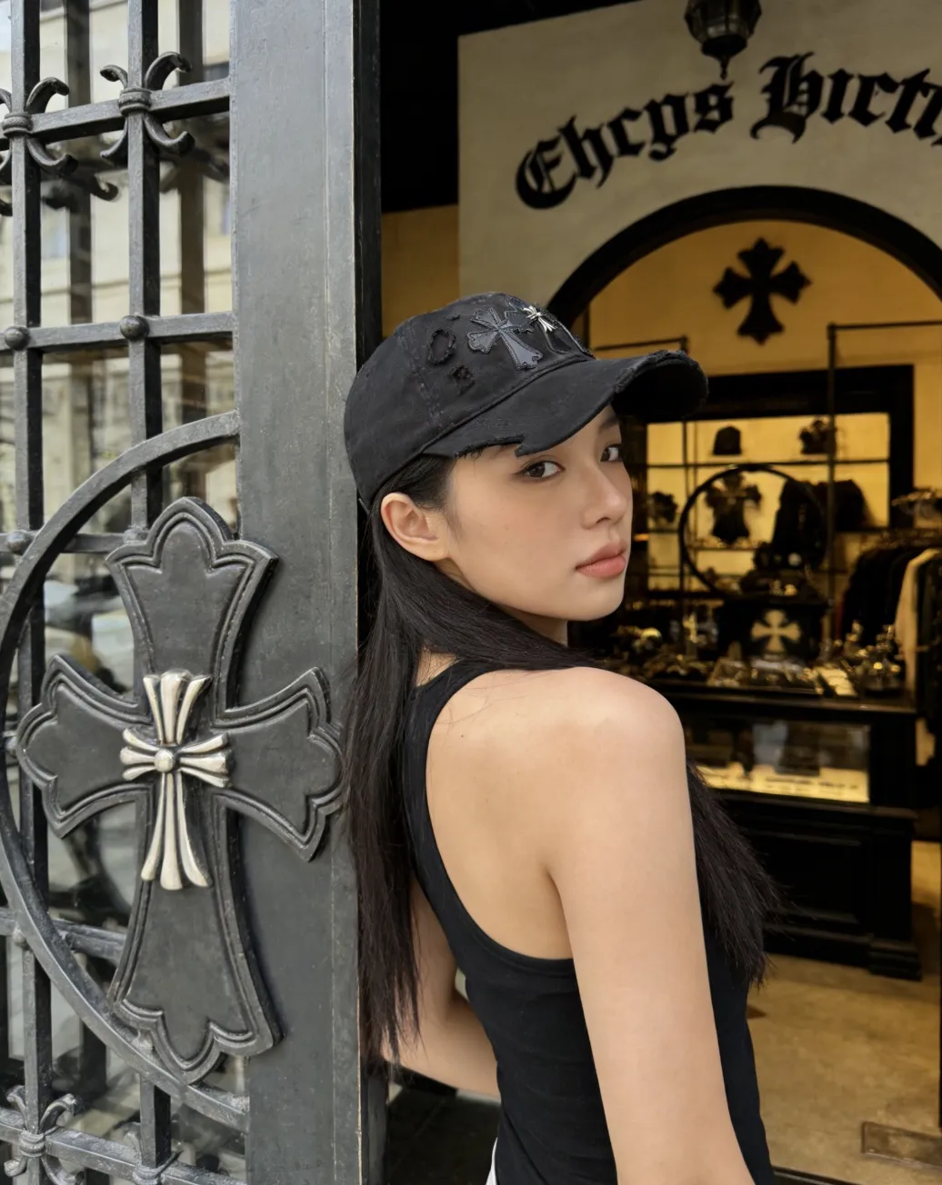 Crow heart distressed spring and summer baseball cap